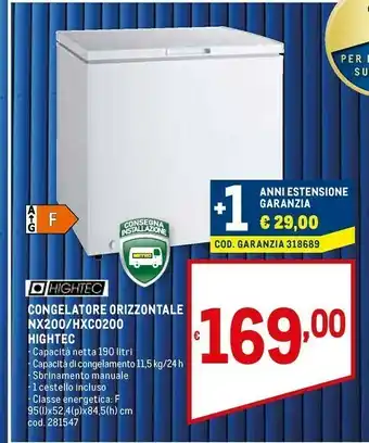 Metro Highttec HXC0200 Congelatore Orizzontale offerta