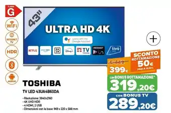 Expert Toshiba Tv Led 43UA4B63DA offerta