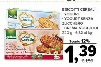 Todis Gullon Gullòn - Cuor Di Cereale Biscotti Integrali Ai Cereali, Ripieni Di Crema Gusto Yogurt 220 G(ml) offerta