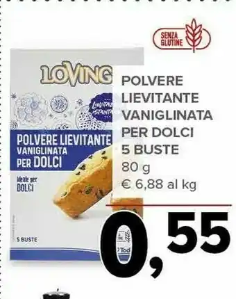 Todis Loving Polvere Lievitante Vaniglinata Per Dolci 5 Buste offerta