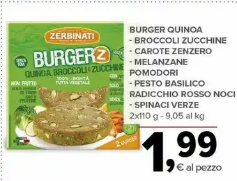 Todis Zerbinati Burger'z Quinoa, Broccoli E Zucchine 220 G(ml) offerta