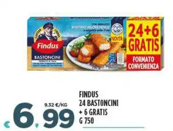 Deco Superfreddo FINDUS 24 BASTONCINI + 6 GRATIS G 750 offerta
