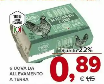 Todis Casa Bonelli 6 Uova Da Allevamento A Terra offerta