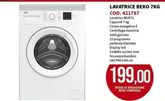 Beko Lavatrice 7 Kg WUX71