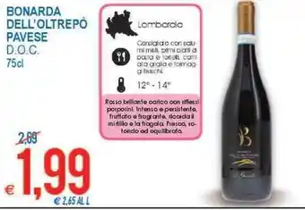 MD Discount Bonarda dell'oltrepò pavese doc frizzante 75cl offerta