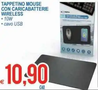 MD Discount Tappetino Mouse con Caricabatterie Wireless 10W offerta