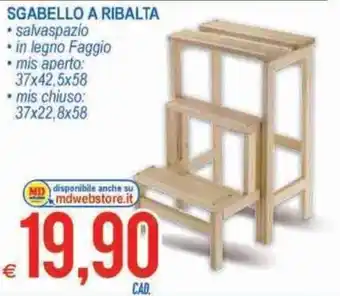 Sgabello a Ribalta 37x22,8x58