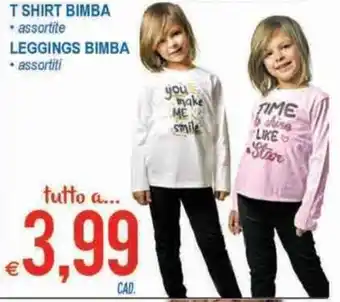 MD Discount T Shirt Bimba, Leggings Bimba offerta