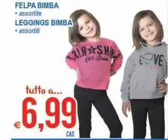 MD Discount Felpa Bimba, Leggings Bimba offerta