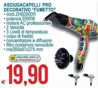 MD Discount Asciugacapello Pro Decorativo "Fumetto" offerta