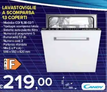 MD Discount Candy Lavastoviglie A Scomparsa 13 Coperti offerta