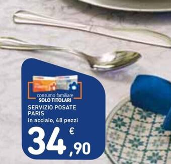 Spazio Conad SERVIZIO POSATE PARIS in acciaio, 48 pezzi offerta