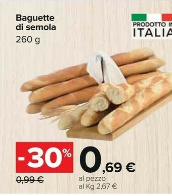 Carrefour Baguette Di Semola offerta