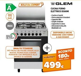 Expert Glem Cucina Forno Elettrico DG66MI offerta