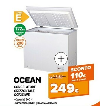 Expert Ocean Congelatore Orizzontale OCP261WE offerta