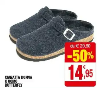 Iperal Ciabatta Donna O Uomo Butterfly offerta