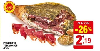 Iperal Prosciutto Toscano Dop offerta