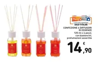 CONFEZIONE 4 DIFFUSORI DI ESSENZE 125 ml x 4 pezzi