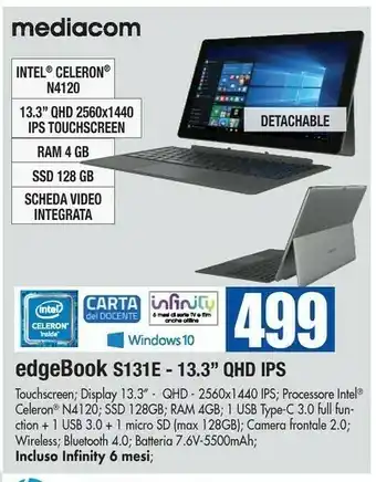 Wellcome Mediacom Edgebook S131E offerta