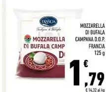 Conad Superstore Francia mozzarella di bufala campana d.o.p offerta