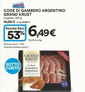 Coop Cede Gamberi offerta