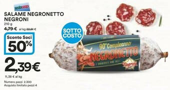 Coop Negroni Salame offerta