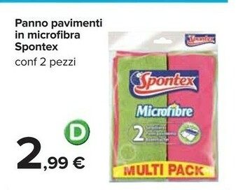 Carrefour Spontex Panno Pavimenti In Microfibra offerta