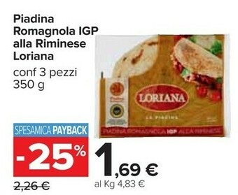 Carrefour Loriana Piadina Romagnola Igp Alla Riminese offerta