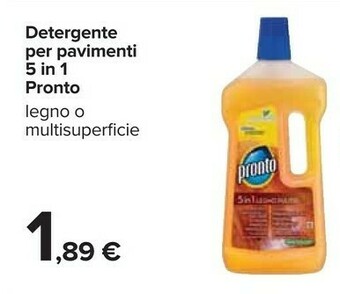 Carrefour Pronto Detergente Per Pavimenti 5 In 1 Legno/ Multisuperficie offerta