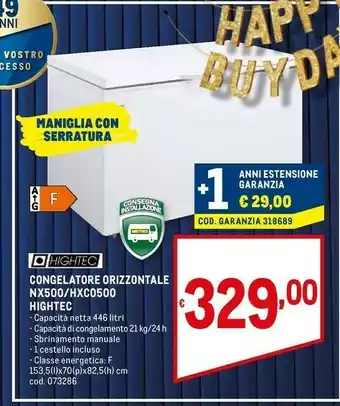 Hightec NX500 Congelatore Orizzontale