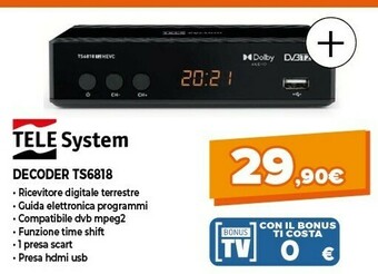 Expert Telesystem Decoder TS6818 offerta