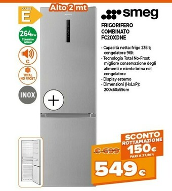 Expert Smeg Frigorifero Combinato FC20XDNE offerta