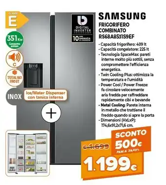 Expert Samsung Frigorifero Combinato RS68A8531S9EF offerta