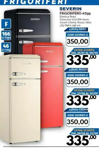 Orizzonte Severin KS 9956 Frigorifero Con Congelatore Libera Installazione Cromo, Crema 212 L A++ offerta