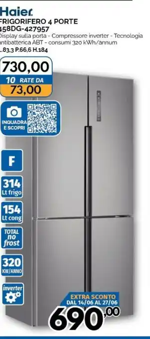 Orizzonte Haier Frigorifero 4 Porte 458DG-427957 offerta