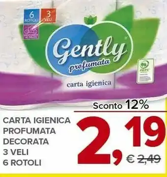 Todis Gently Carta Igienica Profumata Decorata offerta