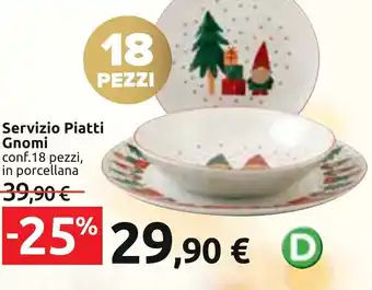 Carrefour Servizio Piatti Gnomi conf.18 pezzi, in porcellana offerta