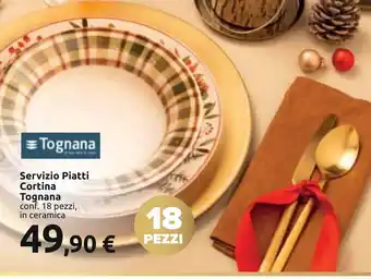 Carrefour Servizio Piatti Cortina Tognana conf. 18 pezzi, in ceramica offerta