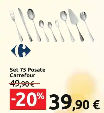Carrefour Set 75 Posate Carrefour offerta