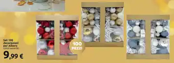 Carrefour Set 100 decorazioni per Albero colori assortiti offerta