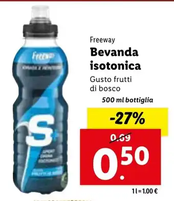 Lidl Freeway Bevanda isotonica Gusto frutti 500 ml bottiglia offerta
