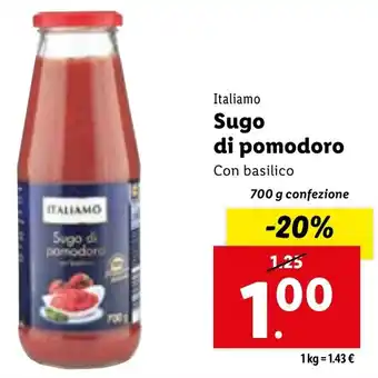 Lidl Italiamo Sugo di pomodoro 700 g confezione offerta