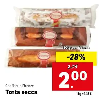 Lidl Confiserie Firenze Torta secca 600 g confezione offerta