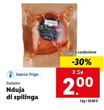 Lidl Italiamo Nduja di spilinga 200 g confezione offerta