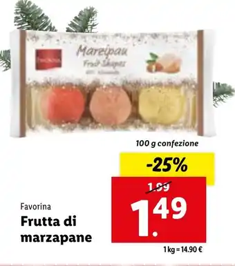 Lidl Favorinal Frutta di marzapane 100 g confezione offerta