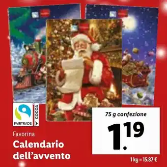 Favorina Calendario dell'avvento 75 g confezione