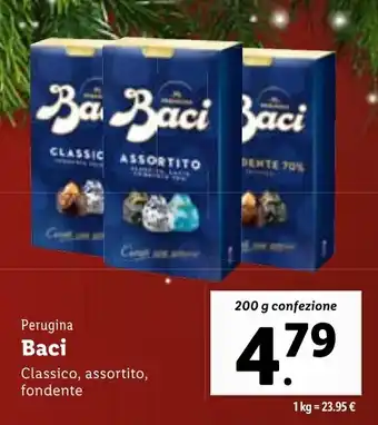 Lidl Perugina Baci Classico, assortito, fondente 200 g confezione offerta