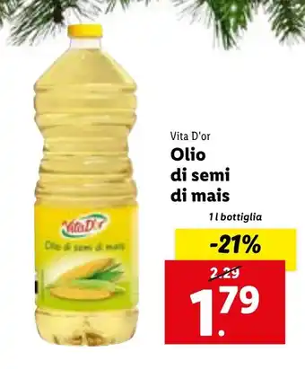 Lidl Vita D'or Olio di semi di mais 1 l bottiglia offerta