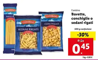 COMBINO Bavette, conchiglie o sedani rigati 500 g confezione