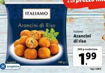 Lidl Italiamo Arancini di riso 500 g confezione offerta